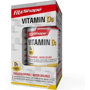 Fit&Shape Vitamine D3 (100% dagdosering) 10 µg/400IE/10mcg  (60 capsules)  verpakking XXL