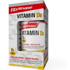Fit&Shape Vitamine D3 (100% dagdosering) 10 µg/400IE/10mcg   (60 capsules)    verpakking XXL