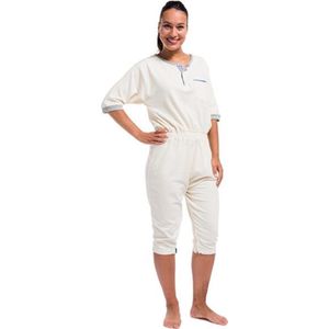 Dutchblue. com - Nighties - S maat/gele kleur pyjama, bewoner-jumpsuit, ritssluiting, snelle incontinentieverzorging - 1 stuk