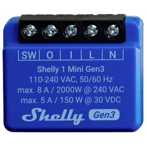 Shelly Plus 1 Mini Gen. 3 Draadloze schakelaar WiFi, Bluetooth