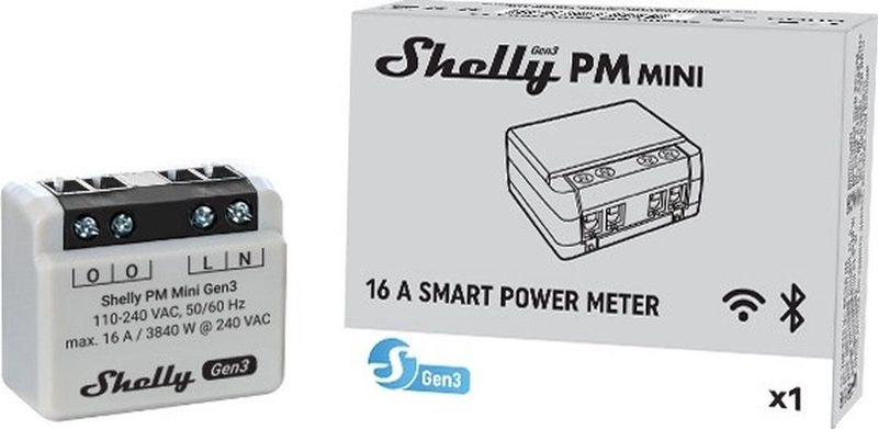 Shelly Plus PM Mini Gen. 3 Draadloze schakelaar WiFi, Bluetooth
