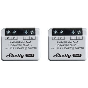 Shelly - PM Mini Gen3 - Slimme Wi-Fi Energiemeter - 16A - Energieverbruik op Afstand via App