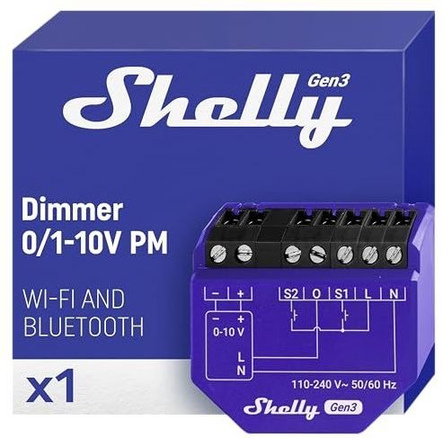 Shelly - Dimmer 0/1-10V PM Gen3 - Slimme Dimmercontroller - Wit - Huidige Stroombron