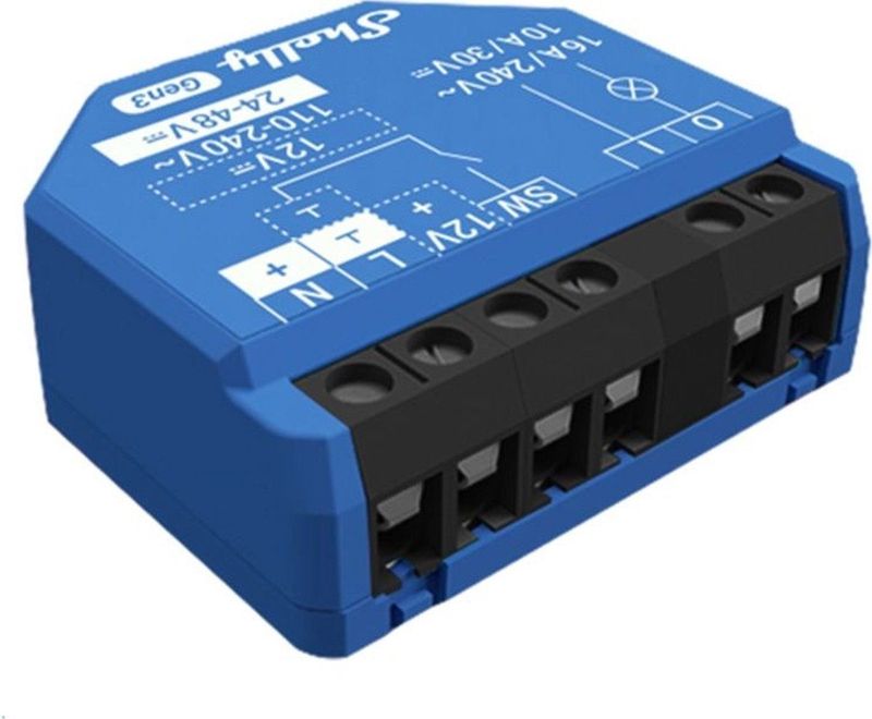 Shelly - 1 Gen3 - Smart Schakelaar - WLAN - Compatibel Met Alexa & Google Home