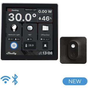 Shelly - Wall Display - Zwart - Bundel met BLU H&T - Slimme Automatisering