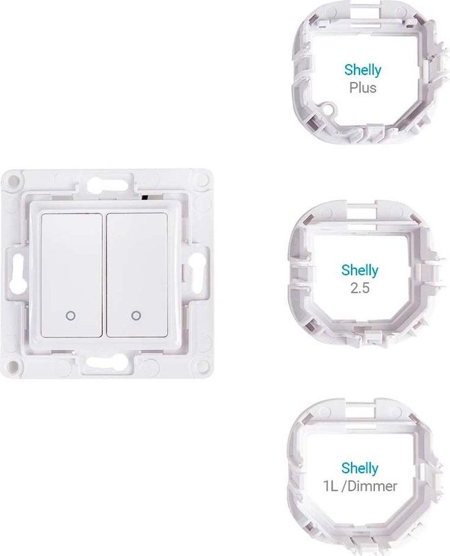 Shelly - Wall Switch 2 - Wandschakelaar - Wit - Voor Slimme Relais