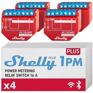 Shelly - Plus 1PM - Slimme Relais - Tot 16A - WiFi en Bluetooth