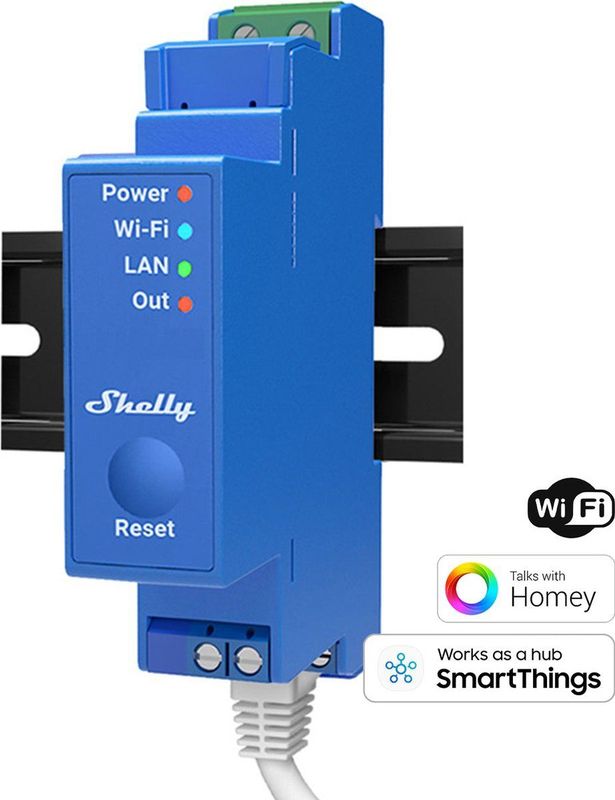 Shelly 1Pro Schakelactor Bluetooth, WiFi Shelly