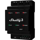 Shelly - Pro 3 - Slim Relais - WLAN - LAN - Bluetooth - 3-Kanaals - 48A