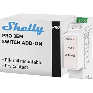 Shelly Pro 3EM Switch Add-on | accessoireschakelaar voor Shelly pro 3EM | droogcontacten | DIN-railmontage | bediening van contactoren en fotovoltaïsche apparaten | Alexa & Google Home | iOS-app,