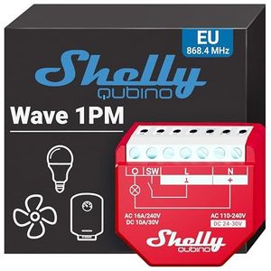 Shelly Wave 1PM elektrische schakelaar Smart switch Rood