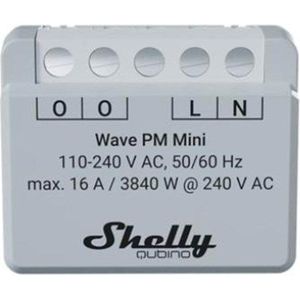 Shelly Wave PM Mini, Z-wave stroommeter 1 kanaal 16A, Huisautomatisering, Stroomverbruik in real-time via app, Afstandsbediening voor Z-Wave apparaten, Z-Wave-gateway vereist
