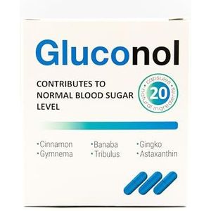 GLUCONOL - Plantaardig voedingssupplement voor een normale bloedsuikerspiegel. 20 capsules
