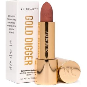 NL BEAUTY No. 02 SUGAR BABY - Creamy, Semi-Matte Lipstick - Lipstick with a velvety finish, enriched with Vitamin E - GOLD DIGGER 4.5 g