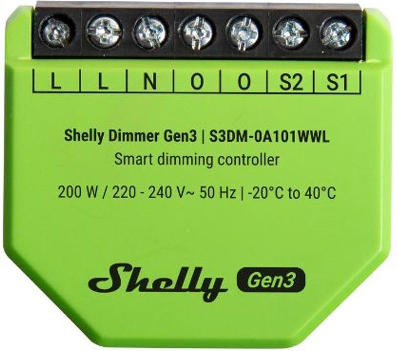Shelly - Dimmer Gen3 - WiFi & Bluetooth - Slimme Dimmer