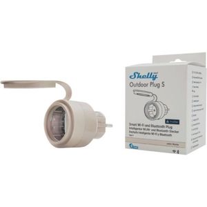 Shelly - Plug S Gen3 - Slim Stopcontact - Wit - IP44 Bescherming