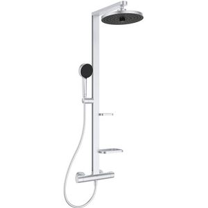 Ideal Standard - Alu+, thermostatische douchezuil van aluminium, thermostaatmengkraan met dubbele uitgang, mat zilver