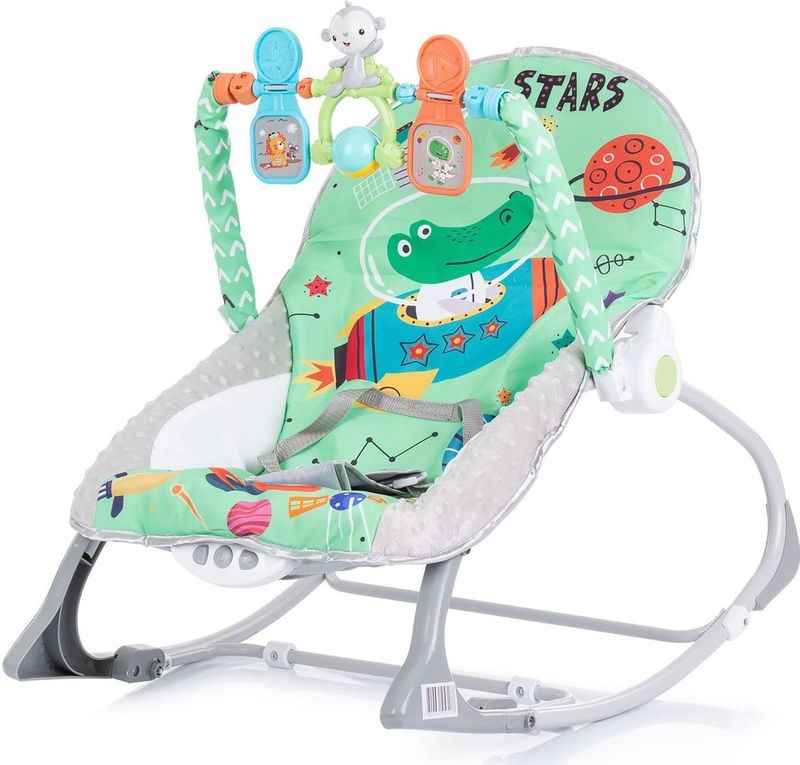 Chipolino Babywippe Baby Spa 2 in 1 elektrisch Stuhl Schaukelfunktion Spielbogen grün