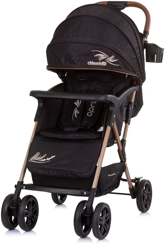 Chipolino 2 in 1 Kinderwagen April, bis 22 kg, klappbar, Vorderräder gefedert schwarz beige