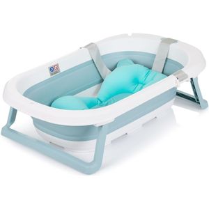 Chipolino Babywanne Isla mit Badekissen faltbar, integrierter Wasserablauf blau