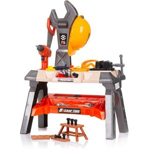 Chipolino Speelgoedwerkbank met Gereedschap en Bouwhelm - Werkbank met Licht - Speelset 63-delig