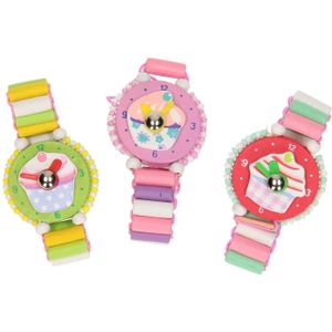 Houten Horloge Cupcake