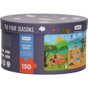Ronde puzzel in opbergbox - vier seizoenen, 150st.