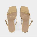 By Far - Kraft Leren Hakmuiltjes - Beige - Dames