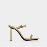 By Far - Kraft Leren Hakmuiltjes - Beige - Dames