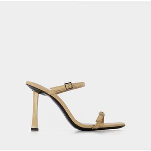 By Far - Kraft Leren Hakmuiltjes - Beige - Dames