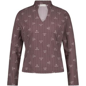Jane Lushka - Ubg62212001 - Top - Purple - Opstaand Kraagje, V-hals, Lange Mouwen