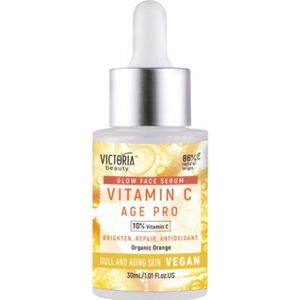 Vitamine C serum, Victoria Beauty | Vitamin C Age Pro Glow Face Serum - 10% Vitamine C, anti-rimpel, Verhelderend en herstellend, Voor doffe of rijpere huid