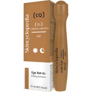 Skincyclopedia | Energizend en Revitaliserende Oog serum met Q10 en 5% Cafeïne | Oog roller-applicator, 15 ml | voor elk huidtype | Helpt bij wallen, donkere kringen en rimpels in de oogcontouren