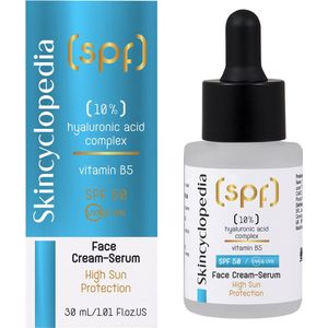 Skincyclopedia - Zonbeschermende Hydraterende Gezichtscrème-Serum SPF 50 - 10% Hyaluronzuurcomplex, Vitamine B5 & Centella - Hoge UVA- & UVB-bescherming