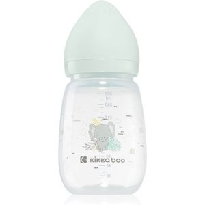 Kikkaboo Babyfles Savanna 260 ml siliconen zuiger maat M anti-oliek vanaf 3 maanden, kleur: groen