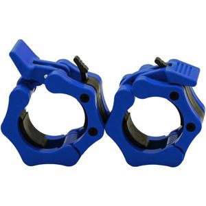 MJ Sports Premium Jaw Collar Set - Haltersluitingen - Halterklemmen - Halterstangsluiting - Jaw Collars - Olympic Barbell - Fitness - Set van 2 - 50mm - Blauw