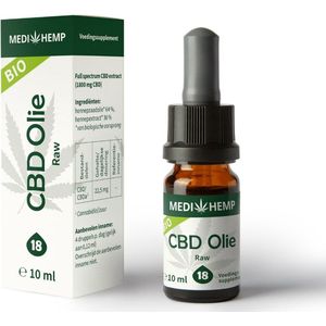 Medihemp CBD olie raw - 18% - 10ml