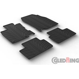 Gledring Rubbermatten passend voor Renault Kadjar 6/2015- (T profiel 4-delig + montageclips)