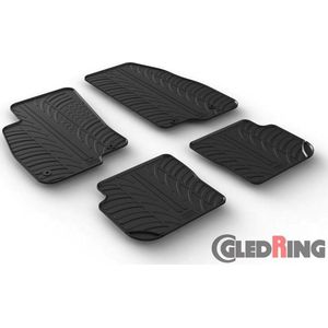 Gledring - Rubbermatten - Zwart - Passend voor Fiat Punto 2014- - T profiel 4-delig met montageclips