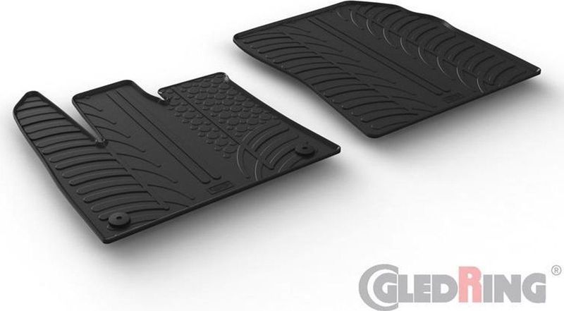 Gledring Rubbermatten passend voor Citroën Berlingo / Opel Combo E / Peugeot Partner Cargo 12/2018-9/2019 (T Profil 2-delig + ronde montageclips)