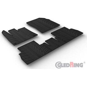 Gledring Rubbermatten passend voor Citroën Berlingo Multispace / Opel Combo Tour (MPV) / Peugeot Rifter 9/2019- (Variabele stoelen) (T Profil 5-delig + ovale montageclips)