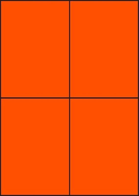 Oranje A4 etiketten 105 x 148 mm 100 vel Sorex