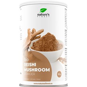 Nature's Finest Reishi Paddenstoelenpoeder Bio 125 g – Medicinale Paddenstoel voor Immuunsysteem & Bloedcirculatie – Adaptogeen Superfood – 100% Natuurlijk & Zonder Toevoegingen