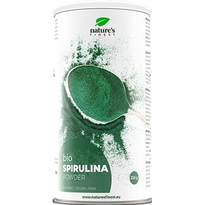 Nature's Finest Spirulina poeder Bio 250g - 100% biologisch - Bron van eiwitten en ijzer - Verhoogt energie en vitaliteit - Ondersteunt het immuunsysteem - Vegan - Voor spiergroei en gewichtsbeheersing