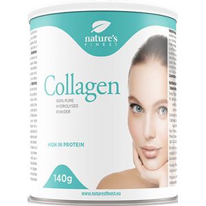 Nature's Finest Collageen Poeder 140 g – 100% Gehydrolyseerd Rundercollageen Zonder Toevoegingen – Voor Huid, Haar, Nagels, Gewrichten & Spieren – Hoog Eiwitgehalte, Snel Opneembaar