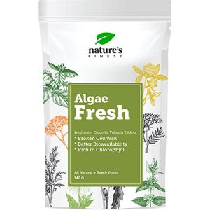 Nature's Finest Algae Fresh Tabletten – 100% Natuurlijke Ademverfrisser met Chlorella voor Darmgezondheid, Detox, Minder Slechte Adem & Meer Energie – Rijk aan Chlorofyl & IJzer – 140 g (30 dagen)