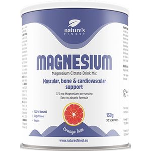 Nature's Finest Magnesium Poeder 150 g – Hoogopneembaar Magnesiumcitraat voor Spieren, Zenuwen & Energie – Tegen Vermoeidheid – Zonder Suiker – Veganistisch Magnesium Supplement in Drinkvorm