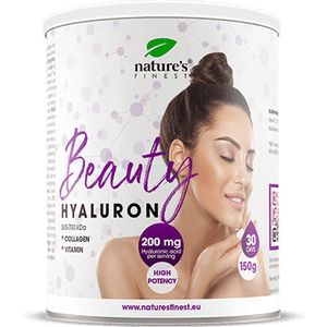 Nature's Finest Beauty Hyaluron - Met toevoeging van Collageen en Vitamine C - 200 mg hyaluronzuur per dosis- voor een gehydrateerde huid zonder rimpels