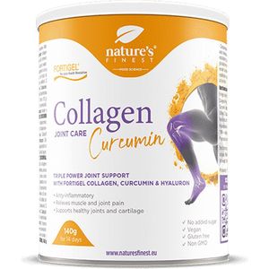 Nature's Finest Curcumin JointCare - Fortigel® Collageen met Kurkuma, Hyaluronzuur & Vitamine C - Ondersteunt Gewrichten, Kraakbeen & Immuniteit - Klinisch bewezen formule - Zonder toegevoegde suikers - collagen supplement