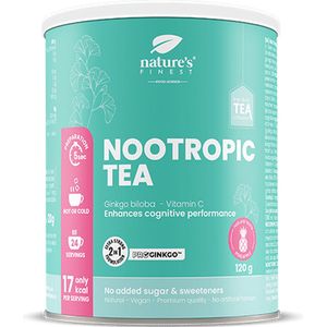 Nature's Finest Nootropic Tea - Met Ginkgo biloba extract en vitamine C - Instant tea mix om de bloedcirculatie in de hersenen te ondersteunen en de cognitieve prestaties te verbeteren -